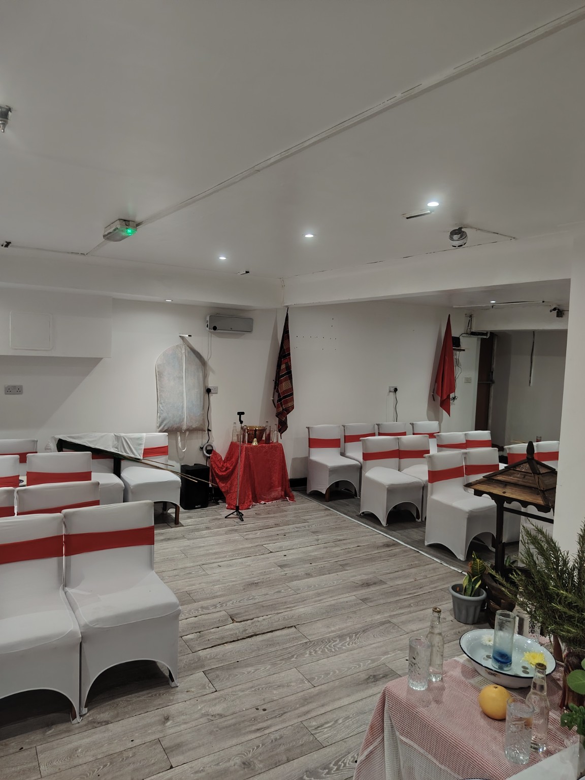 An alternative view of the church hall seating arrangement