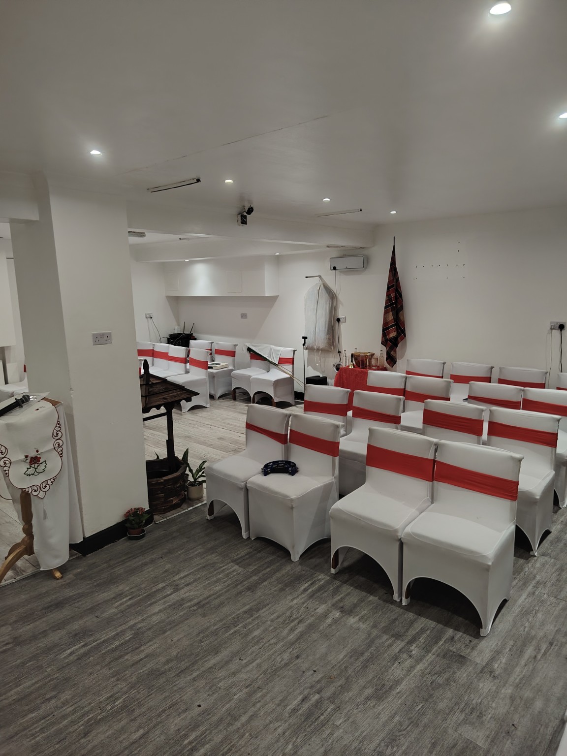 Seating and floor space within the basement venue